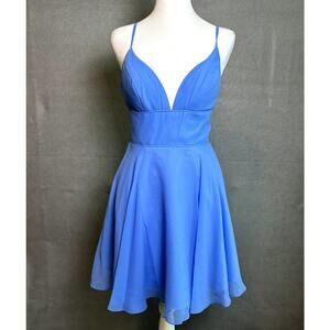 Lucci Lu Prom Cocktail Evening Holiday Blue Mini Dress NEW 2